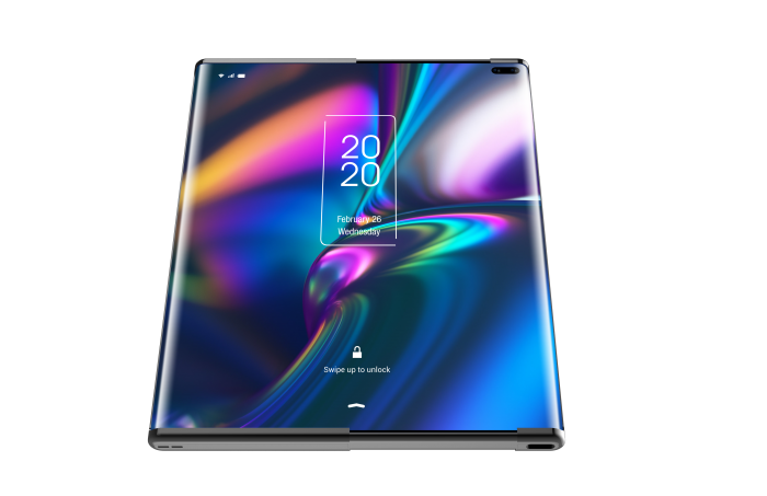 Smartphone mit rollbarem Display (Bild: TCL)